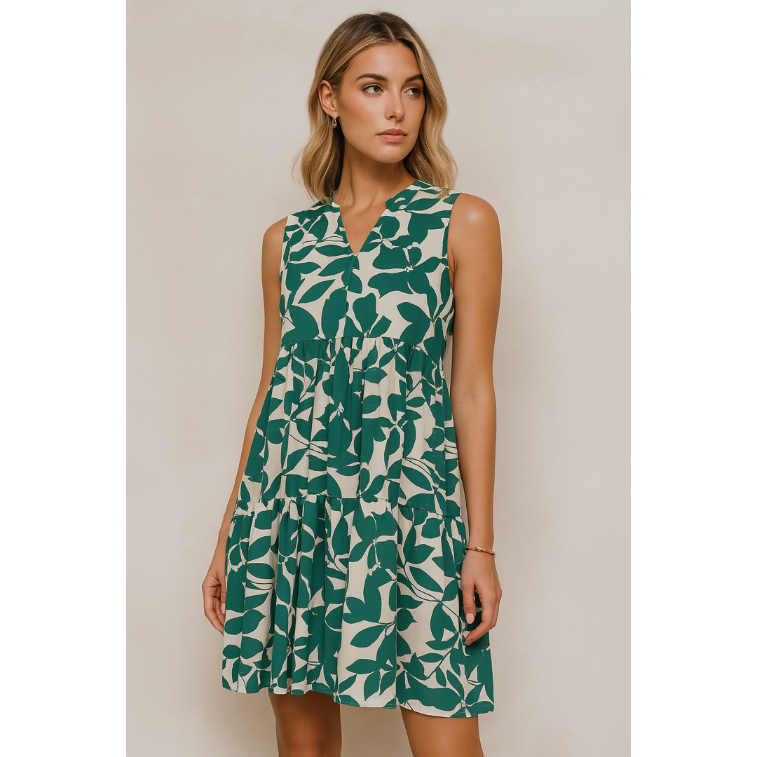 Dames zomerjurk met bloemenprint