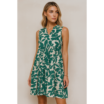 Dames zomerjurk met bloemenprint