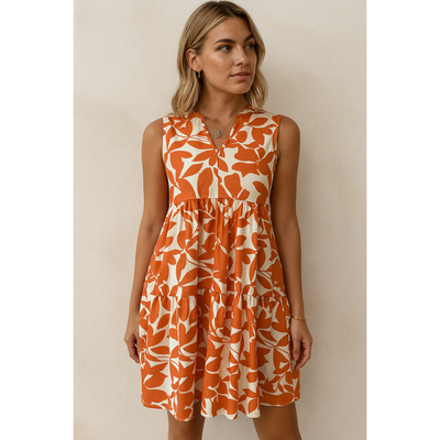 Dames zomerjurk met bloemenprint